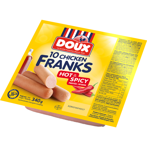 Doux Chicken Franks Hot & Spicy 340g France