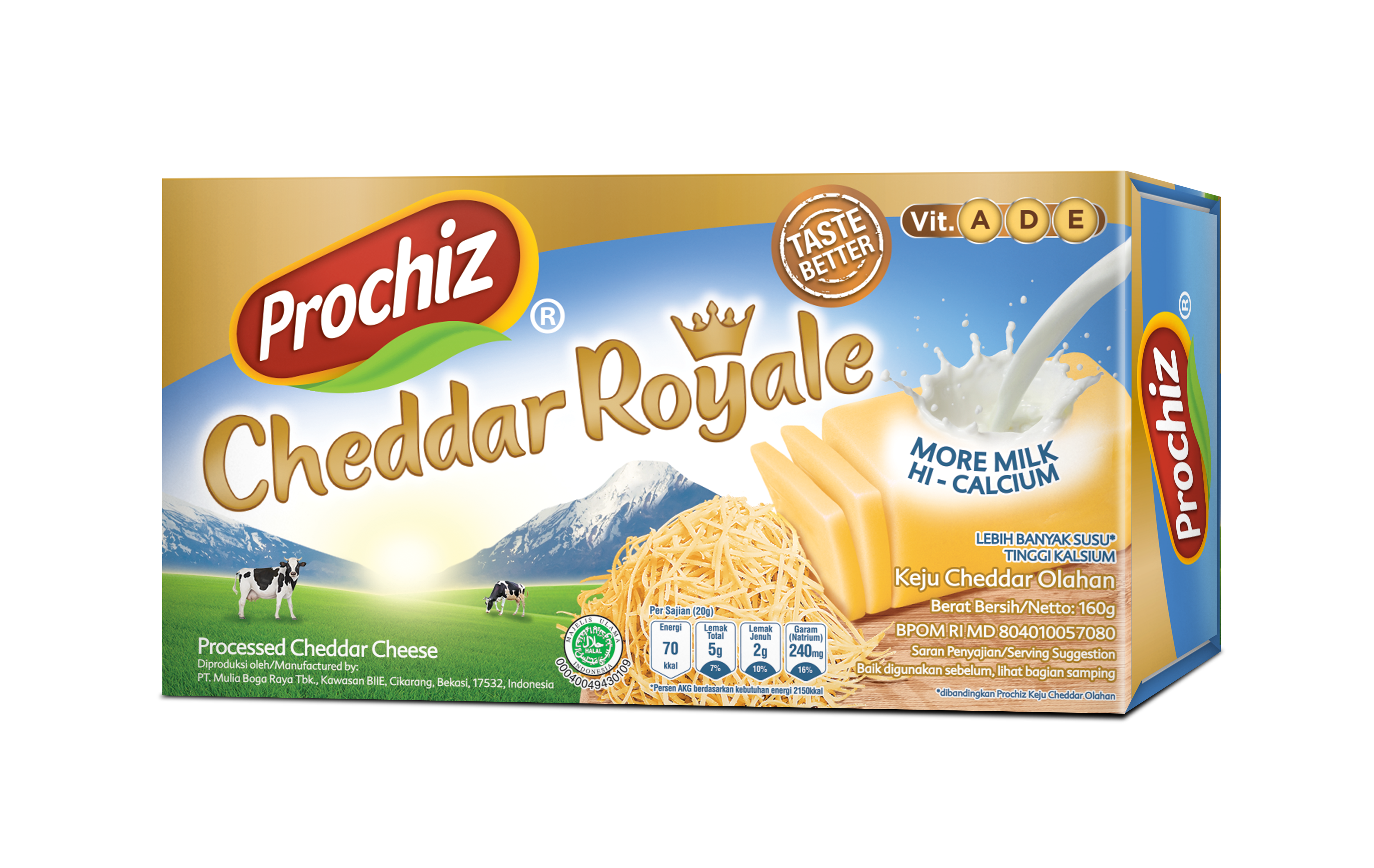 Prochiz Cheddar Royal Block 160g  Indonesia