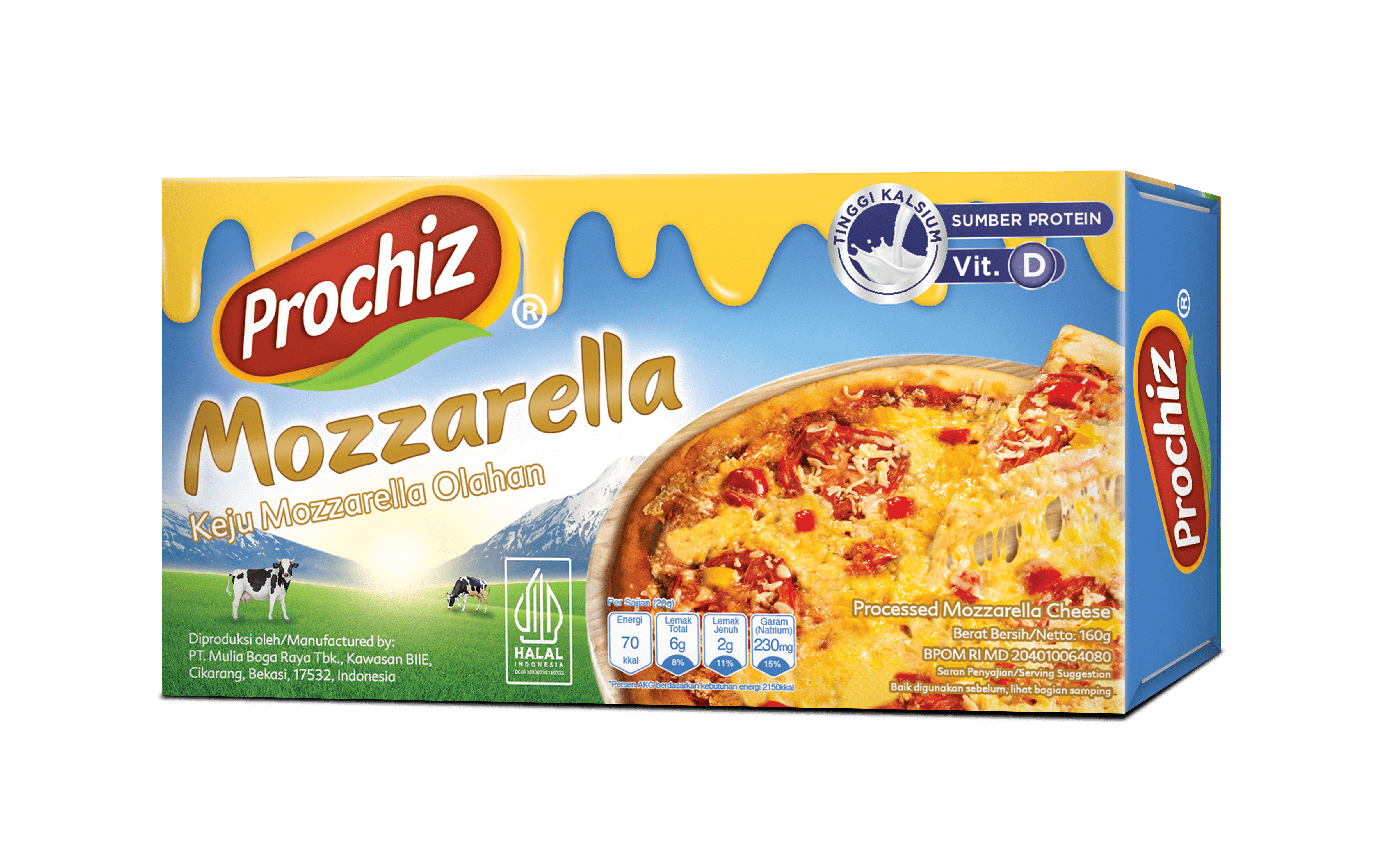 Prochiz Mozzarella Block 160g Indonesia