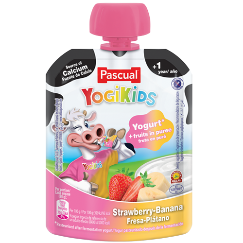 Pascual Yogikids (Pouch) Strawberry Banana 80g Spain (Buy One Get One)
