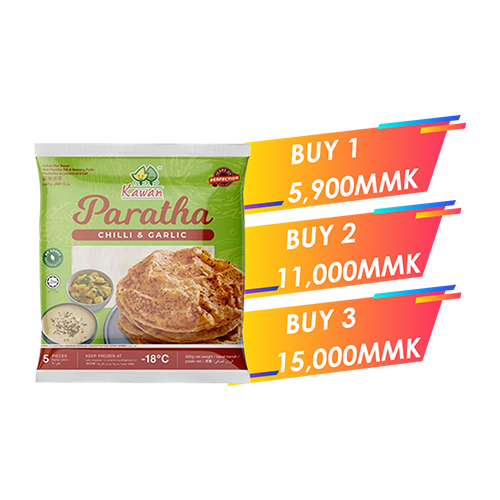 Kawan Chili Garlic Paratha Buy 2 with 11,000ks / Buy 3 with 15,000ks