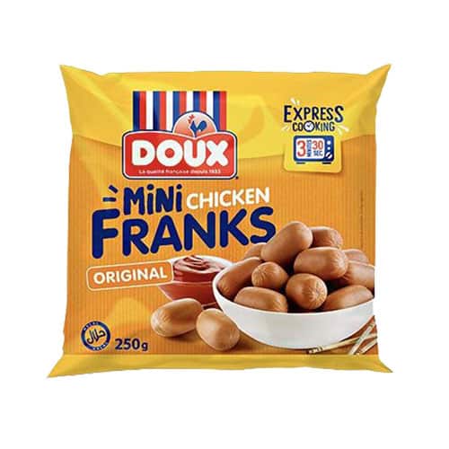 Doux Mini Chicken Franks Original 250g France